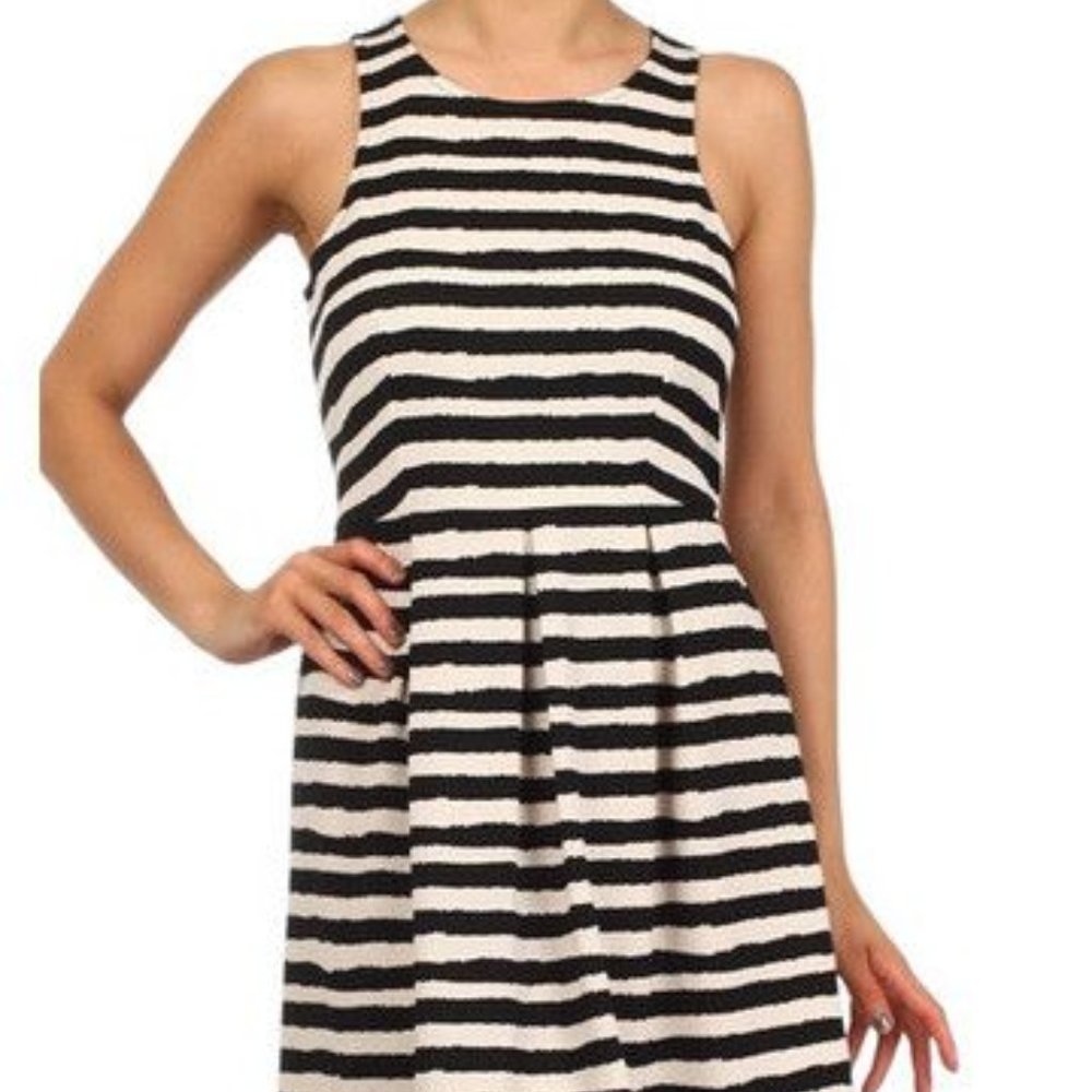THML Black & White Striped Dress Size Med